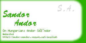 sandor andor business card